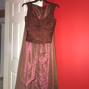 Brown Two-Piece Dress